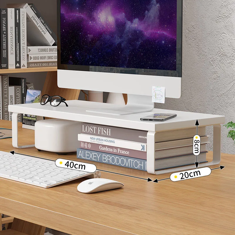 Monitor Riser Wood - Rak Penyimpanan Sederhana, Stand Komputer Notebook,