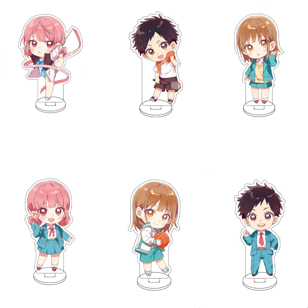 Desk Setup Blue - 10CM Anime Kotak Biru Gambar Berdiri