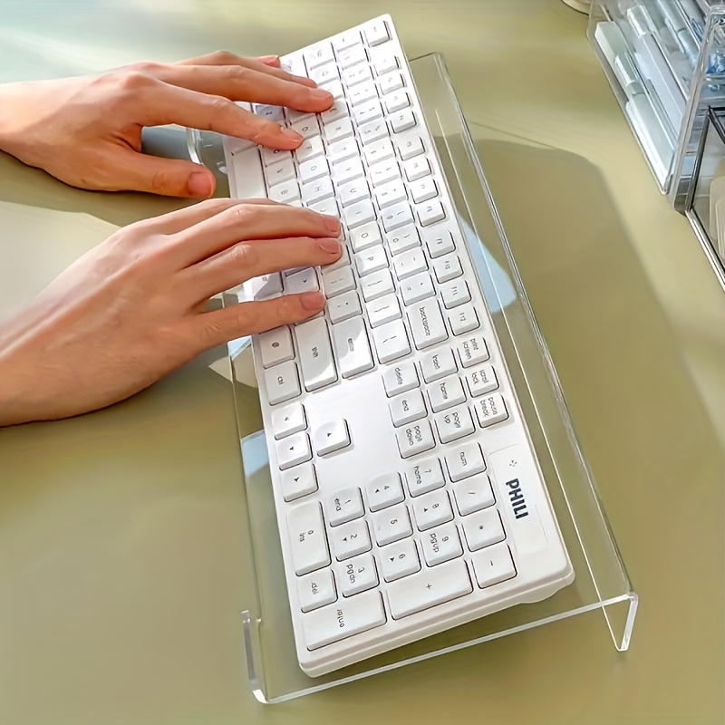 Desk Setup Design - Dudukan keyboard akrilik, pengatur desktop transparan,