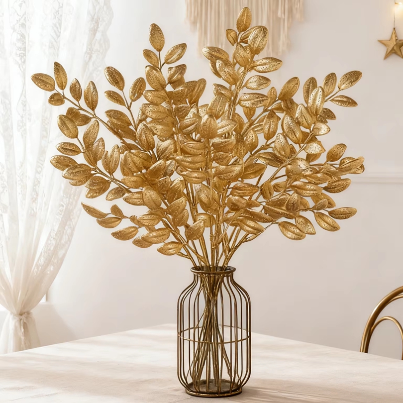 Desk Setup Plants - 10 Buah Tanaman Buatan Daun Emas