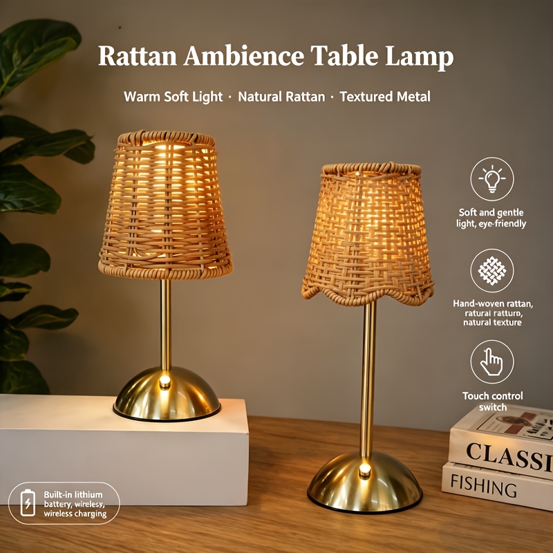 Lampu Meja Seni Anyaman Rotan  - Desk Setup Lamp ulasan dan harga