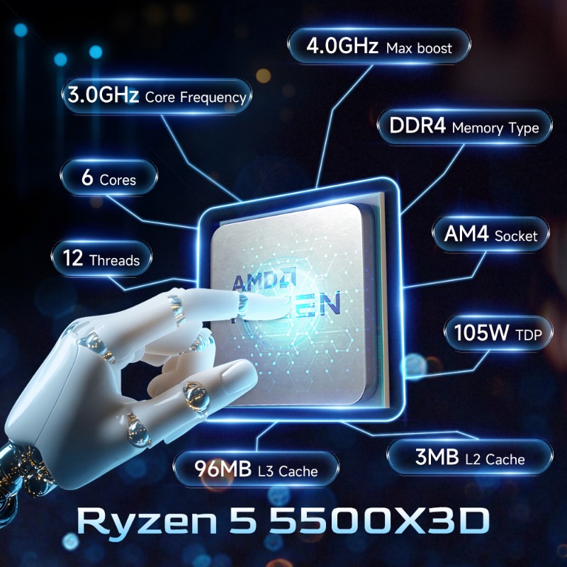 AMD Ryzen 5 5500X3D CPU Gaming - Amd Cpu Ryzen 5 ulasan dan harga