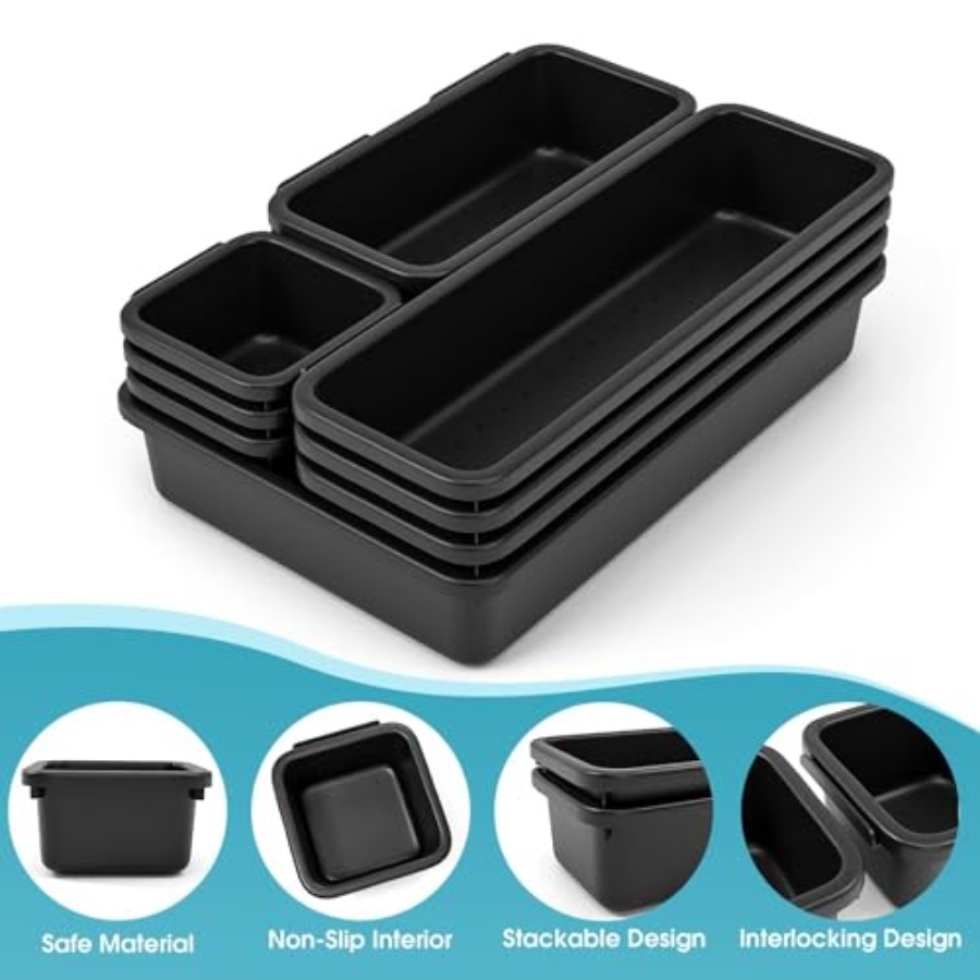10 PCS Set Organizer Laci, 4 U - Drawer Organizer Bamboo ulasan dan harga