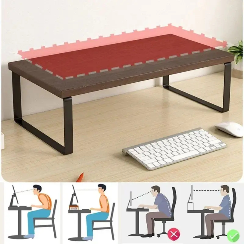 Dudukan Monitor Kreatif dengan - Monitor Riser Wood ulasan dan harga
