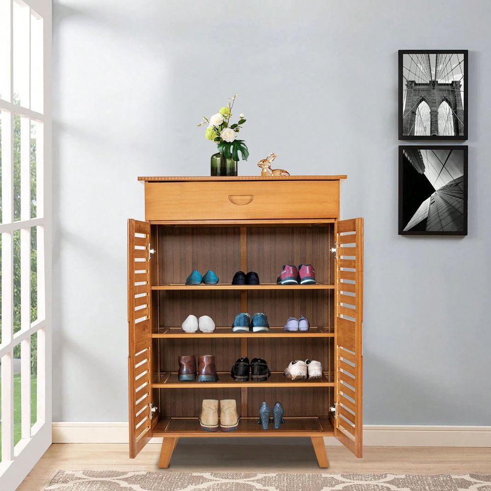 Lemari Sepatu Bambu Dengan 2 P - Drawer Organizer Bamboo ulasan dan harga