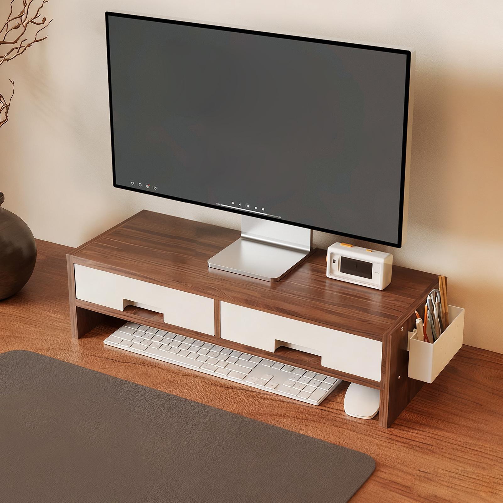 Penyangga Monitor Meja dengan  - Monitor Riser Wood ulasan dan harga