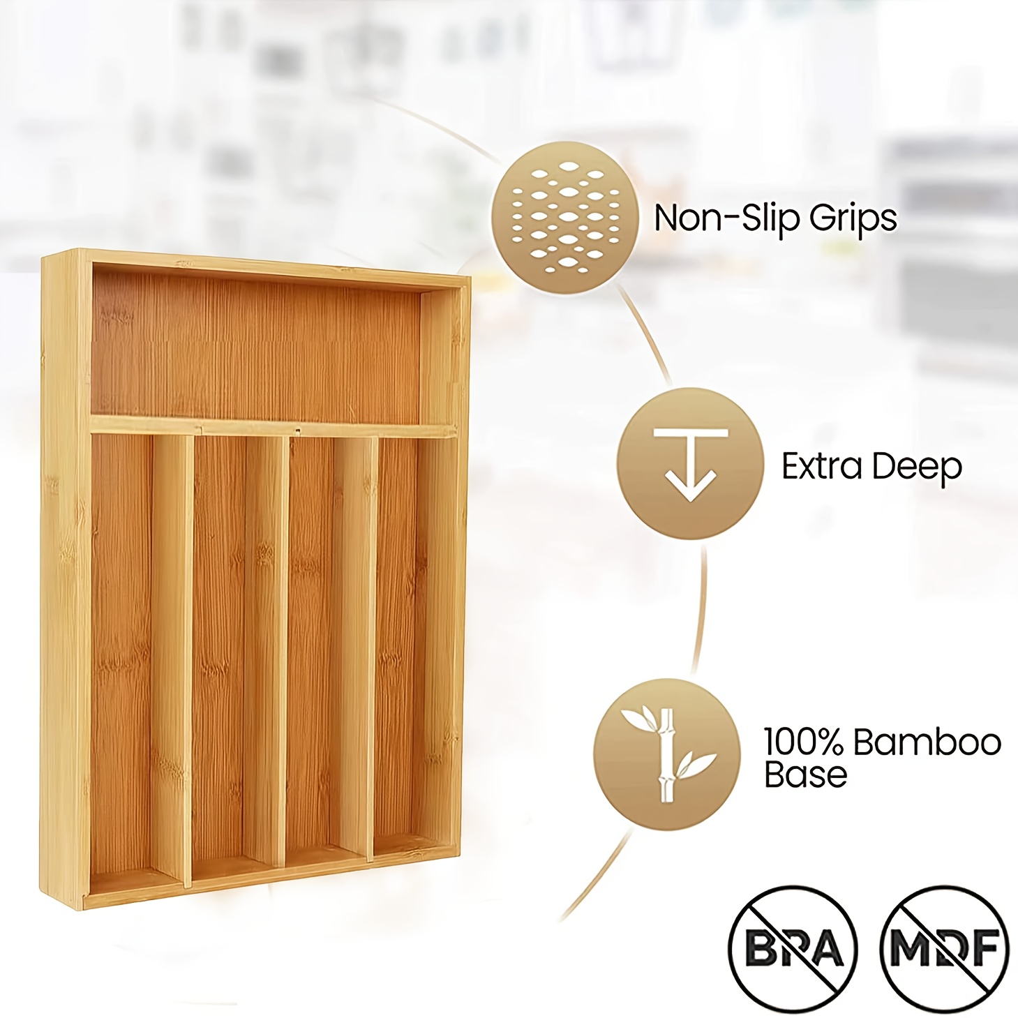 Organizer Laci Dapur dari Bamb - Drawer Organizer Bamboo ulasan dan harga