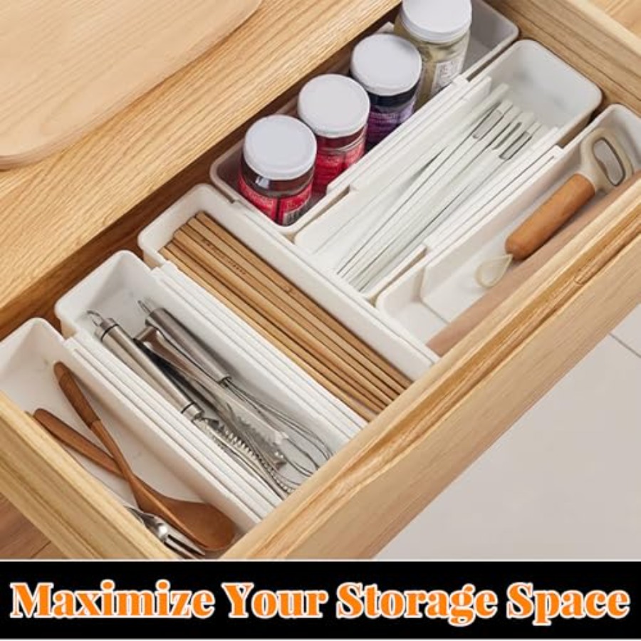 Organizer Laci yang Dapat Dipe - Drawer Organizer Bamboo ulasan dan harga