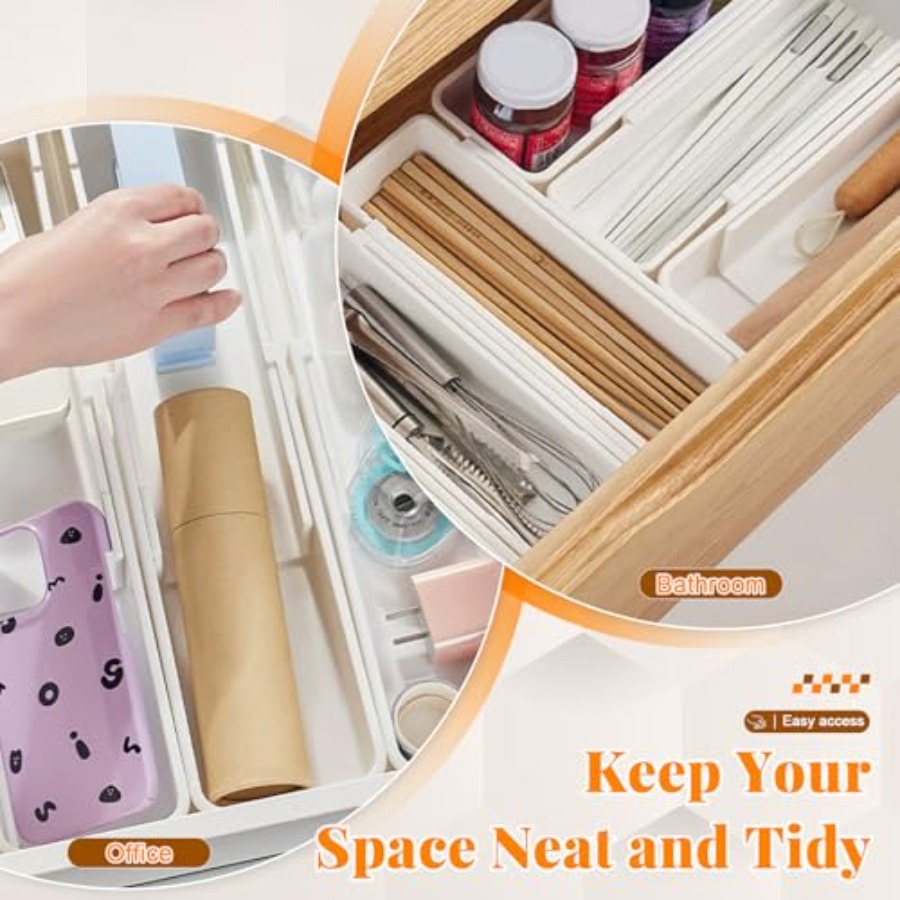 Organizer Laci yang Dapat Dipe - Drawer Organizer Bamboo ulasan dan harga