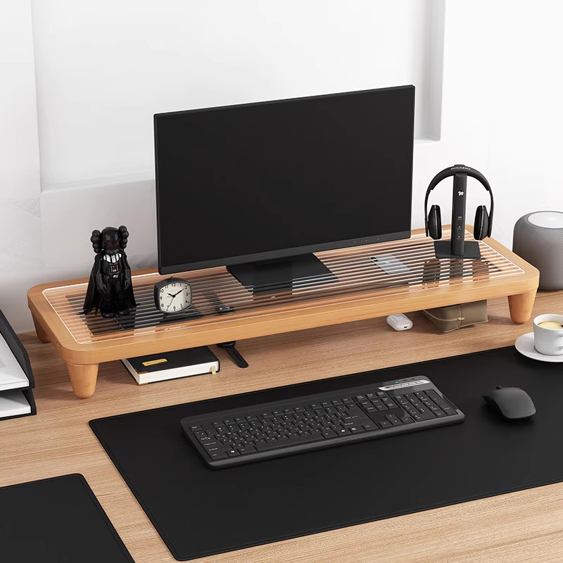 Penyangga Monitor Meja dengan  - Monitor Riser Wood ulasan dan harga