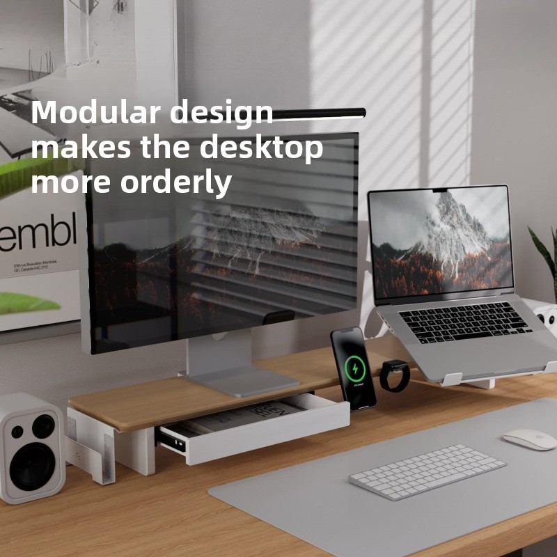 Penyangga Monitor Kayu Solid M - Monitor Riser Wood ulasan dan harga