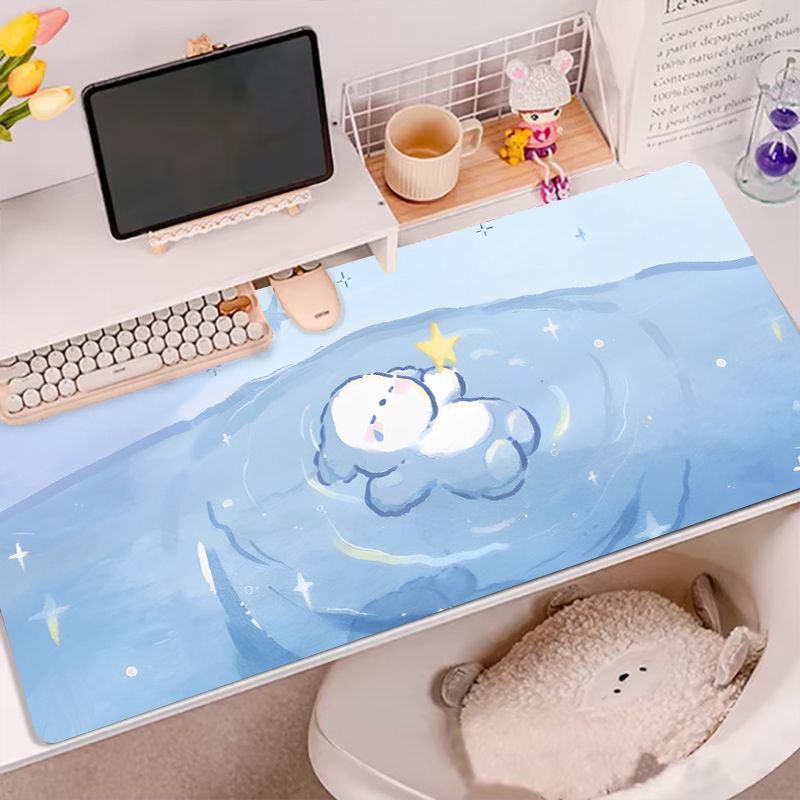 Alas Meja Kulit Pelindung Mous - Desk Setup Blue ulasan dan harga