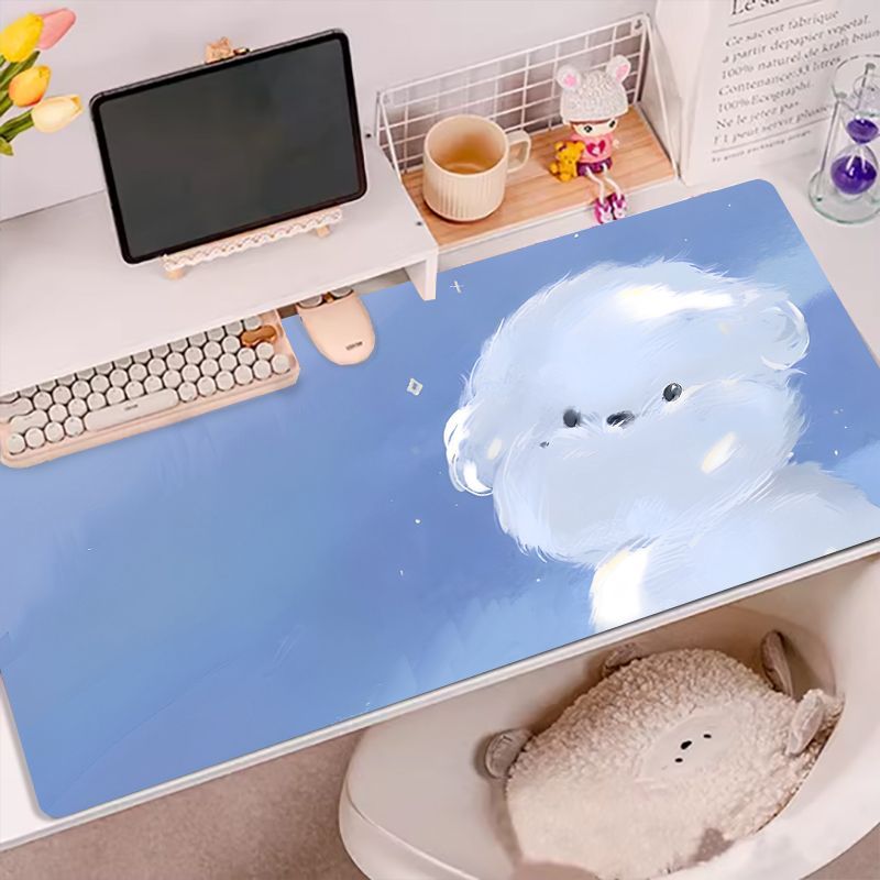 Alas Meja Kulit Pelindung Mous - Desk Setup Blue ulasan dan harga