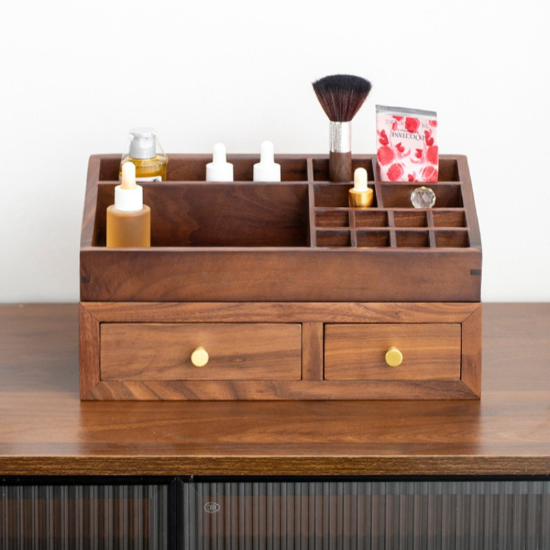 Organizer Kayu Solid Dua Lapis - Drawer Organizer Bamboo ulasan dan harga