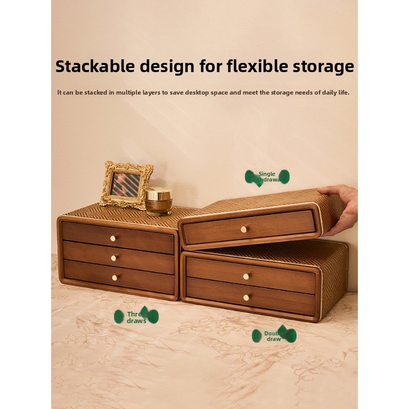 Kotak Organizer Meja Laci Vint - Drawer Organizer Bamboo ulasan dan harga