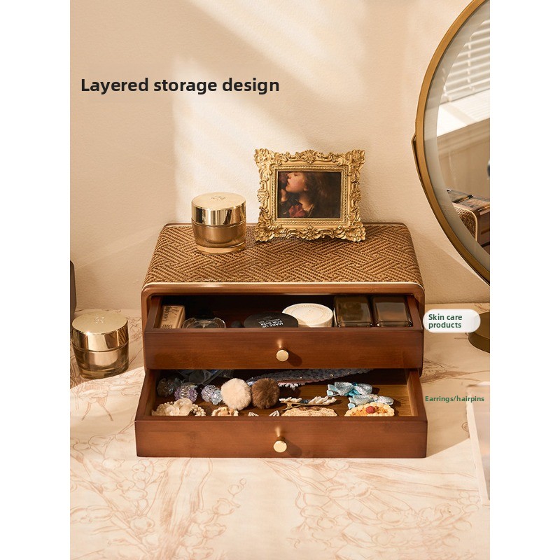 Kotak Organizer Meja Laci Vint - Drawer Organizer Bamboo ulasan dan harga